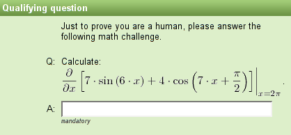 Mathe-Captcha